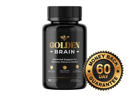 Golden Brain cognitive support capsules bottle
